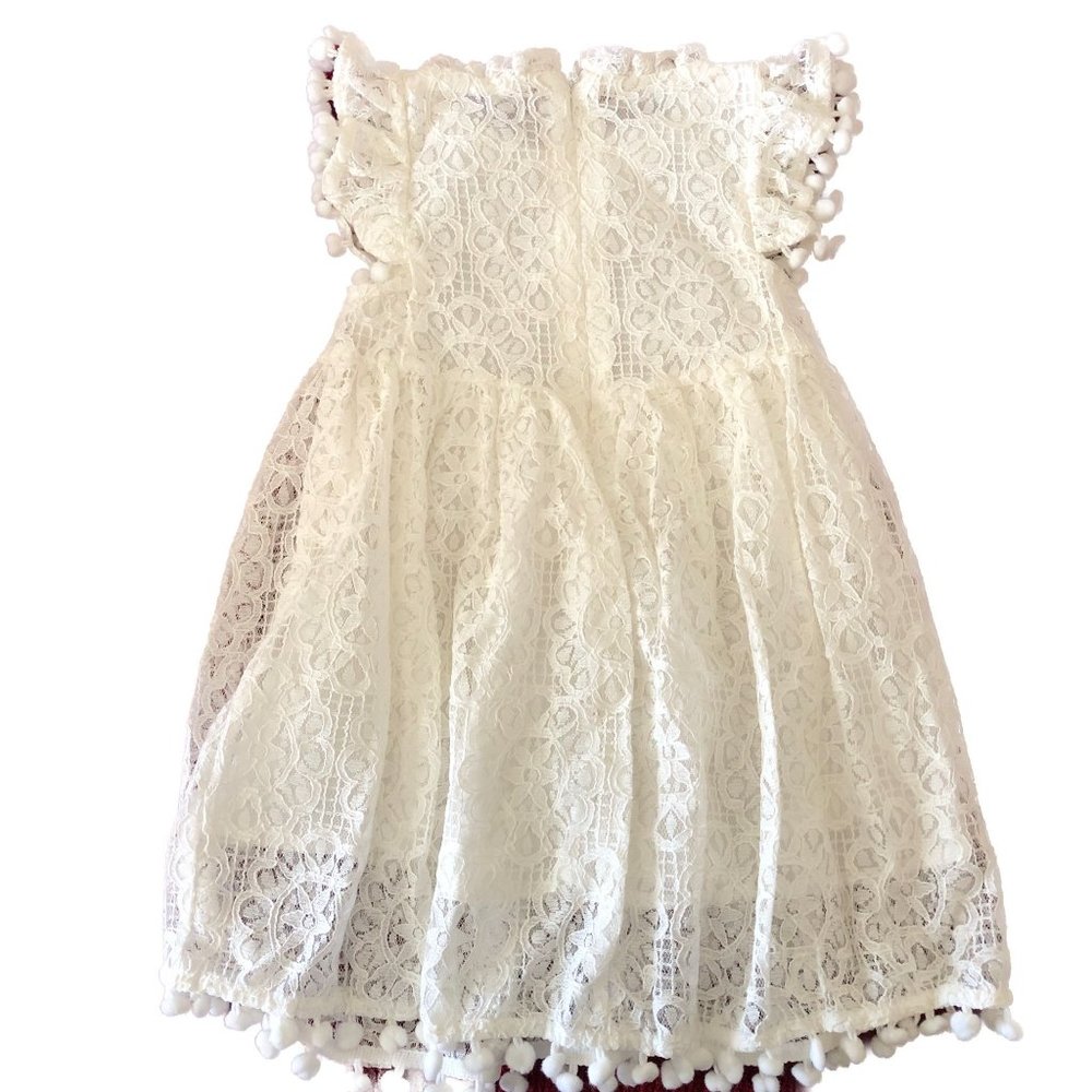 2 Bunnies Ivory Dress Vintage Sunflower Lace Design Cottagecore Size 3T - Picture 2 of 16